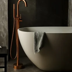 BALNEO Robinet de baignoire autoportant cuivre Acier inoxydable - Mitigeur sur pied pour baignoire CASCADE