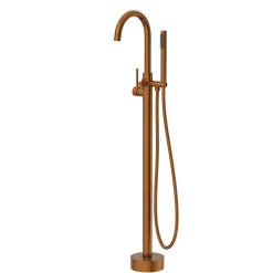 BALNEO Robinet de baignoire autoportant cuivre Acier inoxydable - Mitigeur sur pied pour baignoire CASCADE