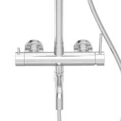 BALNEO Système de douche avec pommeau de pluie argent Acier inoxydable - Mitigeur de douche avec douchette CASCADE CHROME