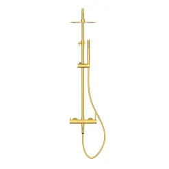 BALNEO Système de douche avec pommeau de pluie or Acier inoxydable - Mitigeur de douche avec douchette CASCADE