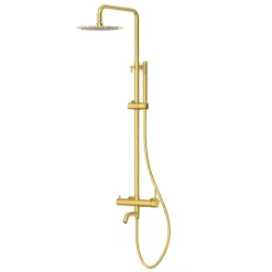 BALNEO Système de douche avec pommeau de pluie or Acier inoxydable - Mitigeur de douche avec douchette CASCADE