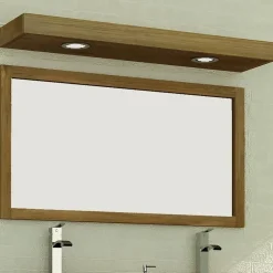 Bandeau lumineux en teck pour spots 140 cm