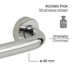 Barre D'appui Accessible En Acier Chromé Pour Salle De Bain Par Kiamami Valentina