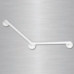 Barre d'appui blanche haute résistance lisse coudée 135 degrés Série 11900 - Barre de maintien - 300 x 300 mm - Blanc