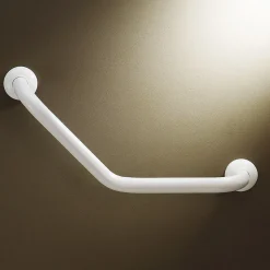 Barre d'appui coudée en aluminium blanc 135°