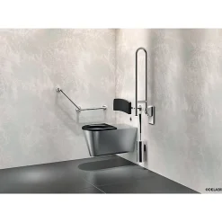 Barre d'appui coudée inox - Diamètre 32 mm - Delabie