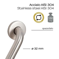 Barre D'appui D'angle Chrome Brossé - Loto