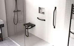 Barre d'appui droite en acier noir mat Godonnier Essentiels Plus 69,3 cm