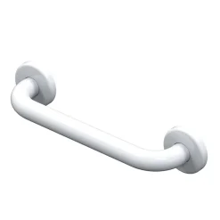 Barre d'appui droite en acier inoxydable - Longueur 600 mm - INOX recouvert d'époxy BLANC