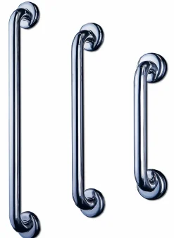 Barre d'appui droite en acier inoxydable - Longueur 450 mm - INOX recouvert d'époxy BLANC