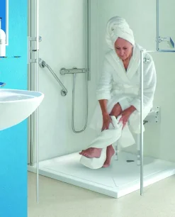 Barre d'appui droite en acier inoxydable - Longueur 450 mm - INOX recouvert d'époxy BLANC