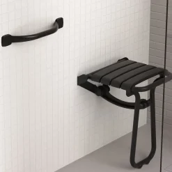 Barre d'appui droite en acier noir mat Godonnier Essentiels Plus 42,3 cm