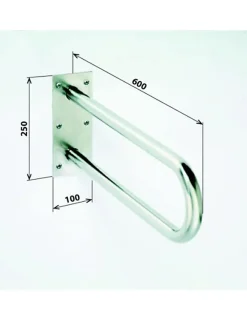 Barre d'appui en forme U HELP en acier inoxydable-60x25x10cm--