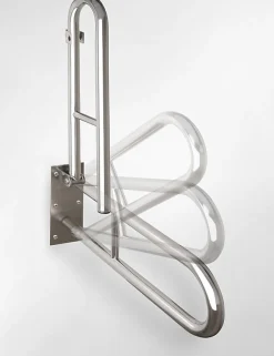 Barre d'appui relevable en forme U HELP en acier inoxydable-60x25x10cm--