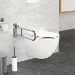 Barre dappui wc rabattable ML-Design 60 cm en inox jusqua 200 kg pour personnes a mobilite reduite