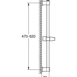 Barre de douche - GROHE Vitalio Universal 27724001 - 60cm - 22 mm - Fixation supérieure réglable - A coller ou a visser - C