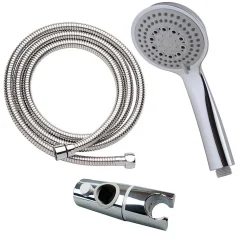 Barre de douche avec équipement TREN de 65,5 cm, finition chrome poli, en laiton Kibath