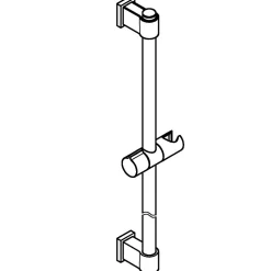 Barre de douche chrome H.62 cm, Grohe Quickfix