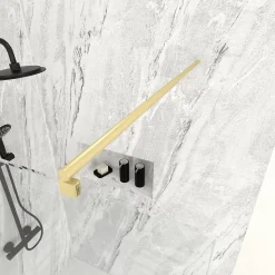 Barre de fixation murale OR DORE BROSSE réglable de 70 à 100cm pour paroi de douche FREEDOM 2 GOLD