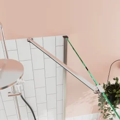 Barre de fixation/stabilisation pour paroi de douche L.70 cm, alu chrome, GoodHome Ledava