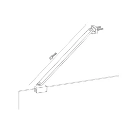 Barre de fixation/stabilisation pour paroi de douche L.70 cm, alu chrome, GoodHome Ledava