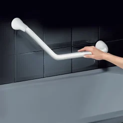 Barre de redressement ou d'appui coudée PROF Acier Inox 73,5cm Blanc Spirella