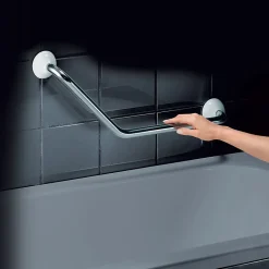 Barre de redressement ou d'appui coudée ECO Acier Inox 71cm Chrome Spirella