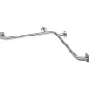 Barre de relèvement en angle coudée à 90 PMR normes handicapé SANINDUSA NewWCCare inox brossé
