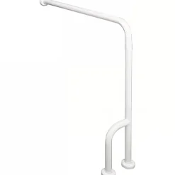 Barre de relèvement et appui WC 2 fixations au sol 1 fixation murale PMR normes handicapé SANINDUSA NewWCCare blanche