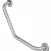Barre de relèvement et appui coudée PMR normes handicapé coudée SANINDUSA NewWCCare inox brossé