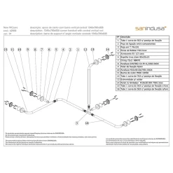 Barre de relèvement et appui en angle horizontal 1 remontée PMR normes handicapé SANINDUSA NewWCCare inox brossé