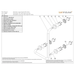 Barre de relèvement et appui en angle à droite coudée à 90 PMR normes handicapé SANINDUSA NewWCCare inox brossé