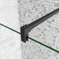 Barre de stabilisation douche 90 cm alu noir - Verre 6-10 mm