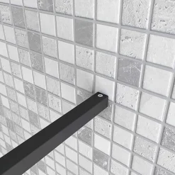 Barre de stabilisation douche 90 cm alu noir - Verre 6-10 mm