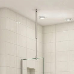 Barre de stabilisation et fixation plafond pour paroi de douche - L 90-150cm - alu chrome - pour des verres de 6-10 mm
