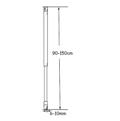 Barre de stabilisation et fixation plafond pour paroi de douche - L 90-150cm - alu chrome - pour des verres de 6-10 mm