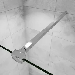 Barre stabilisatrice 90 cm alu chrome - Verre 6-10 mm avec pince renforcée