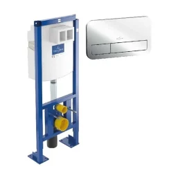 Bati support wc VILLEROY ET BOCH Viconnect avec plaque chromée