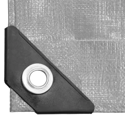 Bâche de couverture étanche protection en PE avec oeillets 8x12 m 180 g/m² gris