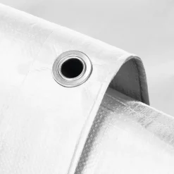 Bâche de couverture étanche protection en PE avec oeillets 6x8 m 260g/m² blanc
