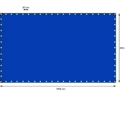 Bâche de couverture étanche protection en PE avec oeillets 6x10 m 180 g/m² bleu