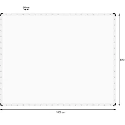 Bâche de couverture étanche protection en PE avec oeillets 8x10m 180 g/m² blanc