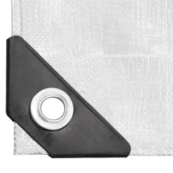 Bâche de couverture étanche protection en PE avec oeillets 6x10m 180 g/m² blanc