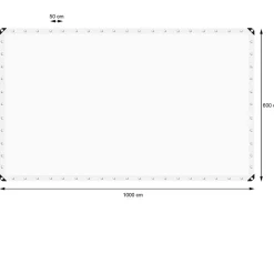 Bâche de couverture étanche protection en PE avec oeillets 6x10m 180 g/m² blanc
