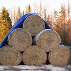 Bâche de couverture étanche protection en PE avec oeillets 6x8 m 260 g/m² bleu