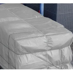 Bâche de couverture étanche protection en PE avec oeillets 3x5 m 180 g/m² gris
