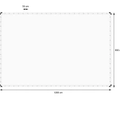 Bâche de couverture étanche protection en PE avec oeillets 8x12 m 260g/m² blanc