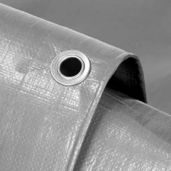 Bâche de couverture étanche protection en PE avec oeillets 6x8 m 180 g/m² gris