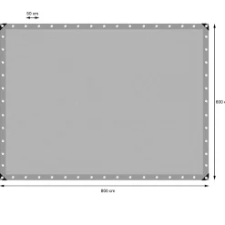 Bâche de couverture étanche protection en PE avec oeillets 6x8 m 180 g/m² gris