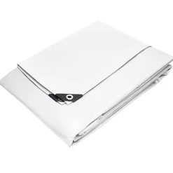 Bâche de couverture étanche protection en PE avec oeillets 1,5x6m 180 g/m² blanc